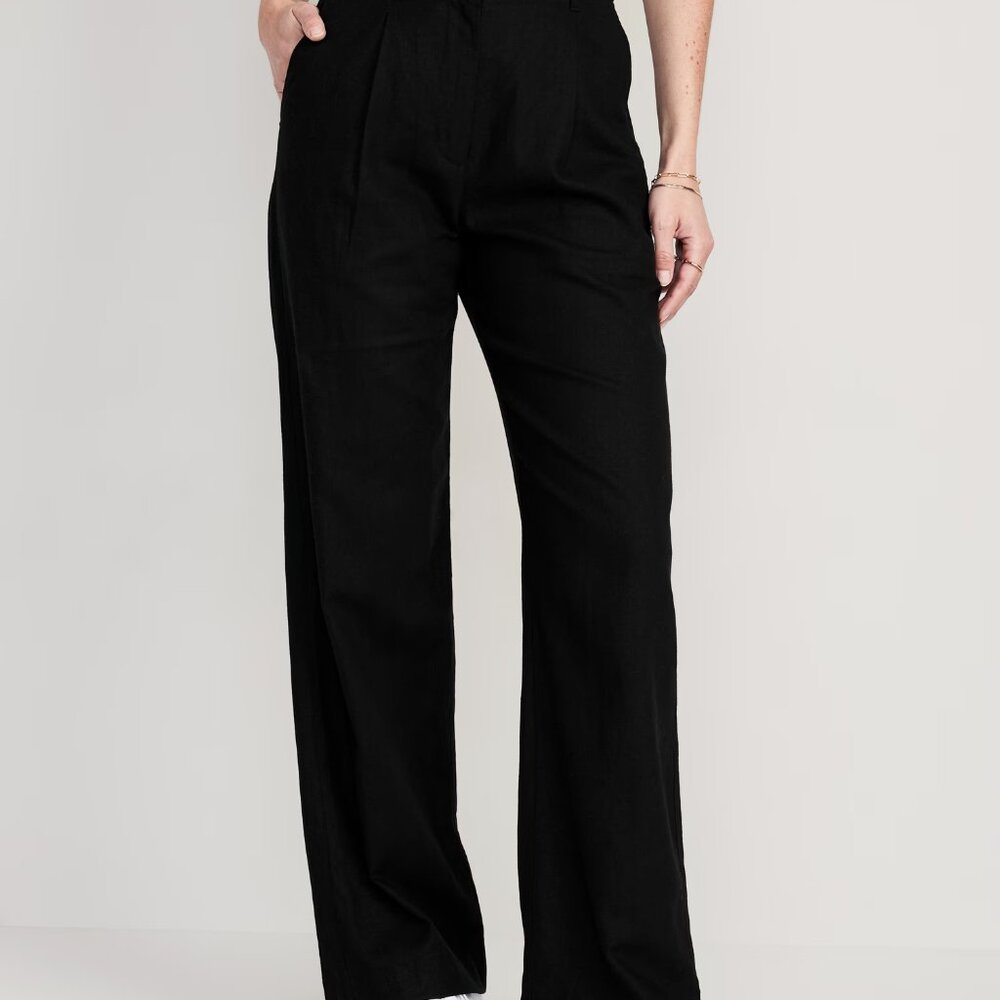 Old Navy Black Taylor Wide-Leg Trousers – Size M (Full Length)